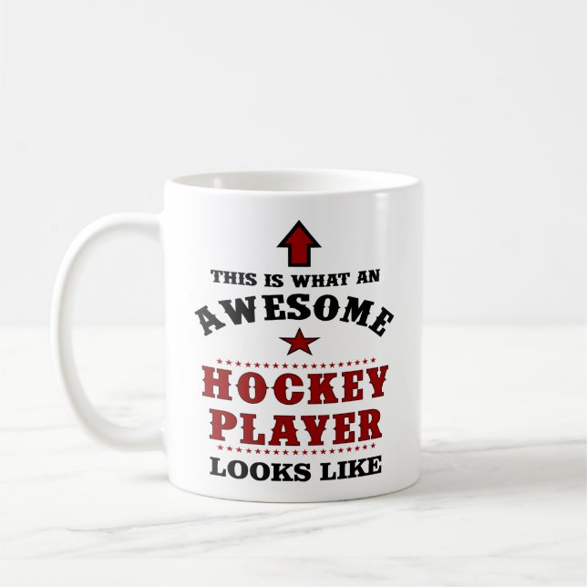 Mug Cadeau de joueur de hockey personnalisé (Gauche)