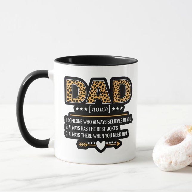 Mug Cadeau de la fête des pères avec impression léopar (Avec donut)