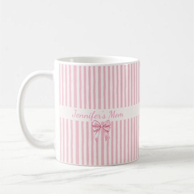 Mug Cadeau de la Fête des Pères rayure rose et blanc m (Gauche)