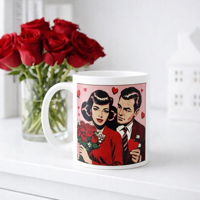 Mug Cadeau de la Saint-Valentin bande dessinée romanti (Créateur téléchargé)