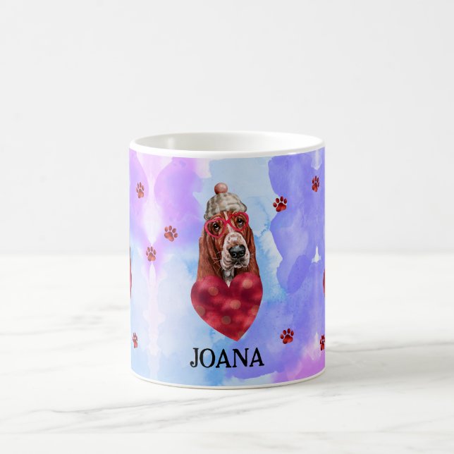 Mug Cadeau de la Saint-Valentin Chien Basset Hound Vio (Centre)