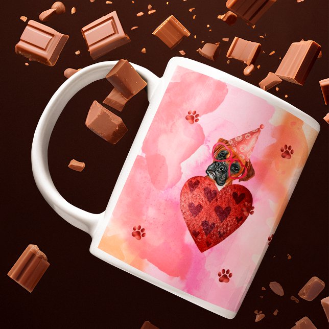 Mug Cadeau de la Saint-Valentin Chien Boxer Boîte Oran (Créateur téléchargé)