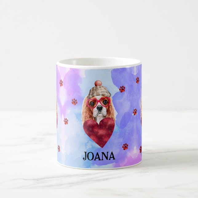 Mug Cadeau de la Saint-Valentin Chien Cavalier Spaniel (Centre)