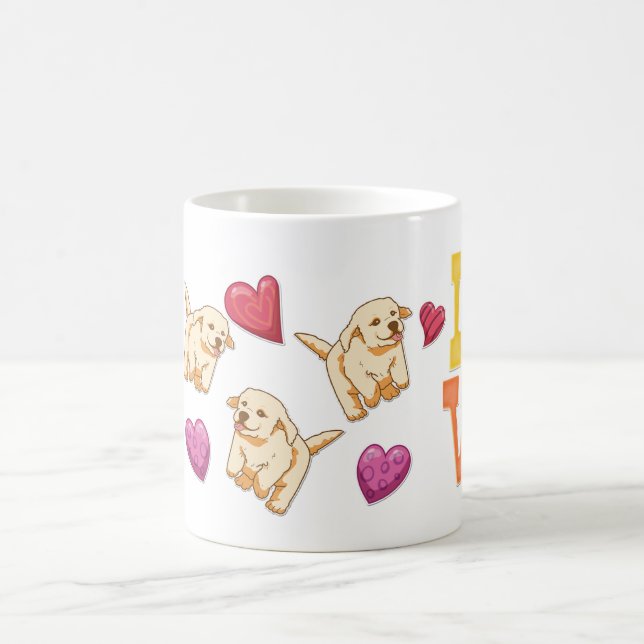 Mug Cadeau de la Saint-Valentin Golden Retriever Amour (Centre)