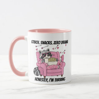 Mug Cadeau de la Saint-Valentin : Pyjama, Canapé, Snac