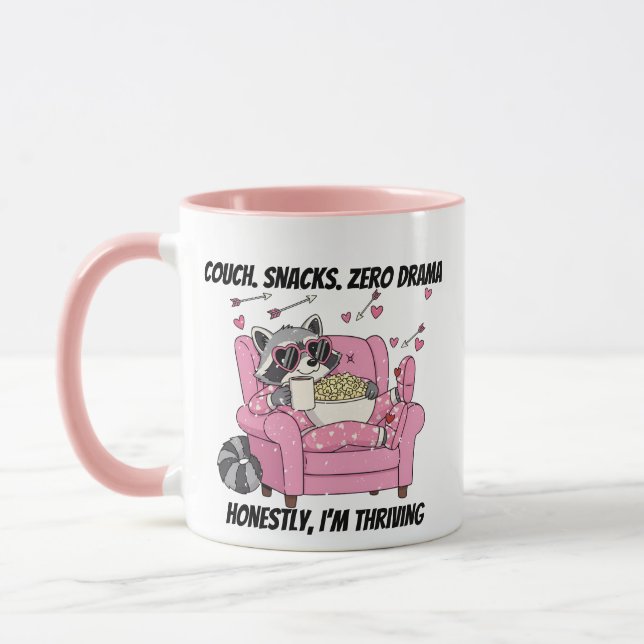 Mug Cadeau de la Saint-Valentin : Pyjama, Canapé, Snac (Gauche)