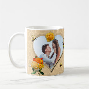 Mug Cadeau de la Saint-Valentin Rose Amour Cœur Miel M
