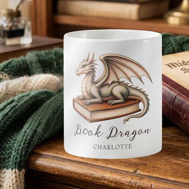 Mug Cadeau de lecteur de fantasy Dragon (Créateur téléchargé)