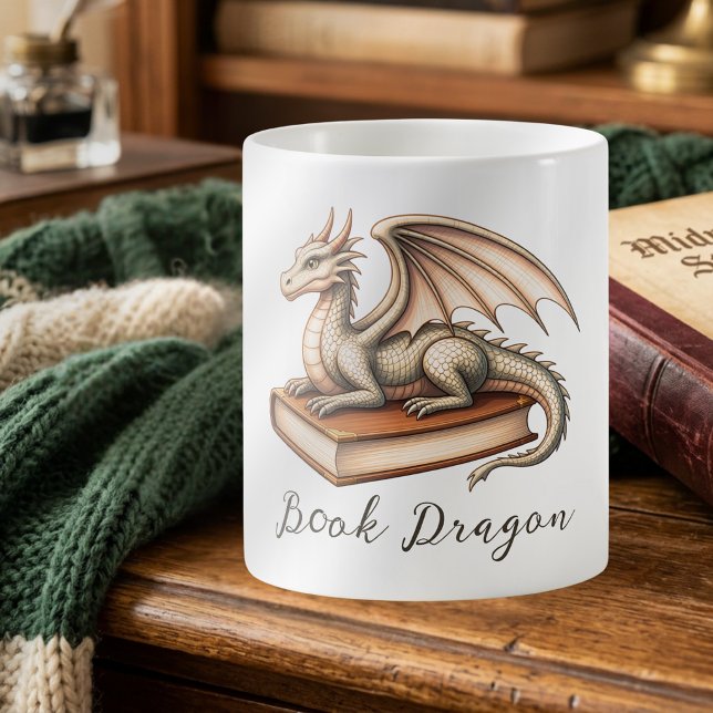 Mug Cadeau de lecteur de fantasy Dragon (Créateur téléchargé)