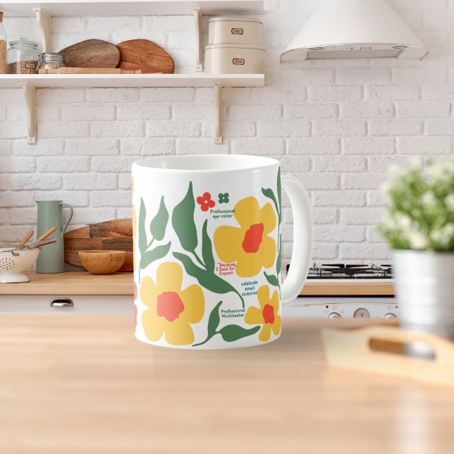 Mug Cadeau de l'enseignant Floral Abstrait moderne Ins (Créateur téléchargé)