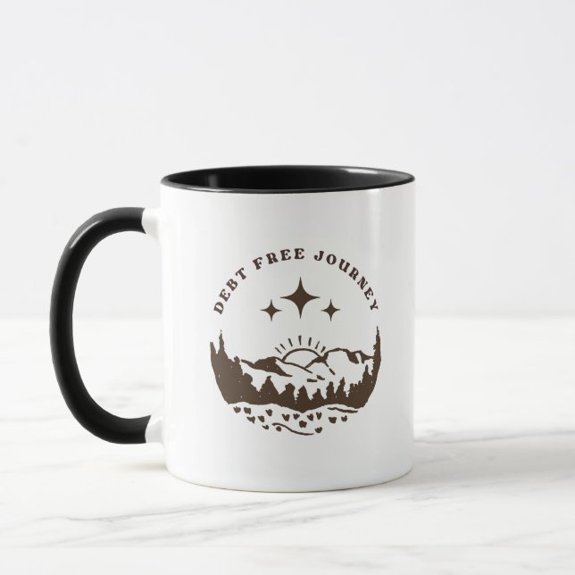 Mug Cadeau de liberté financière 'Parcours sans dettes (Gauche)