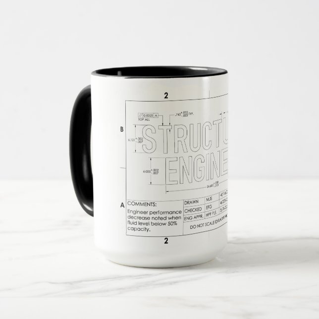 Mug cadeau de l'ingénieur structurel (Devant gauche)