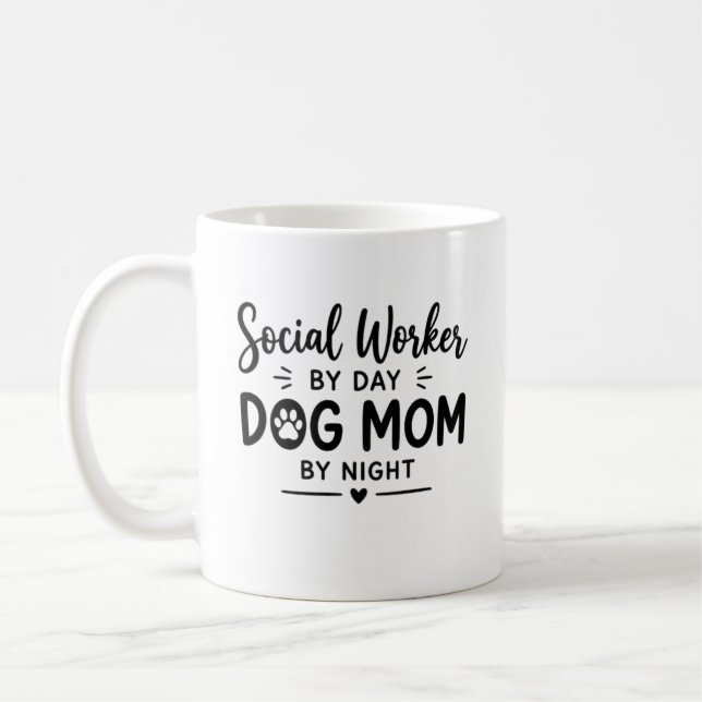 Mug Cadeau de maman chien travailleuse sociale (Gauche)