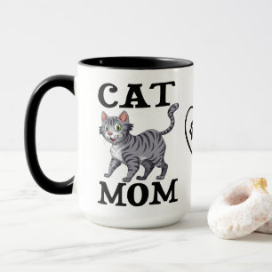 Mug Cadeau de maman de chat mignon Gris Tabby Tiger Ki