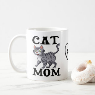 Mug Cadeau de maman de chat mignon gris tabby tigre ch