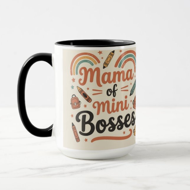 Mug Cadeau de maman de mini patrons Maman Vie Mignonne (Gauche)