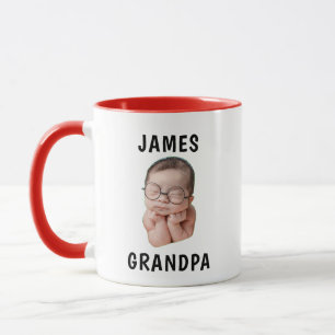 Mug Cadeau de mamie pour papa bébé visage personnalisé