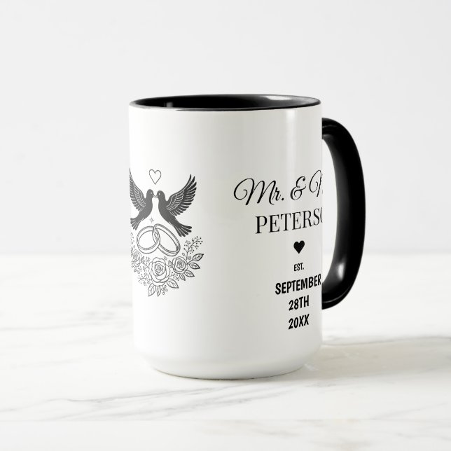 Mug Cadeau de mariage/anniversaire de mariage M. et Mm (Devant droit)