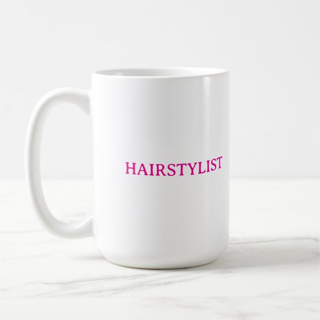 Mug Cadeau de mariage Coiffeuse Coiffeur Rose (Gauche)