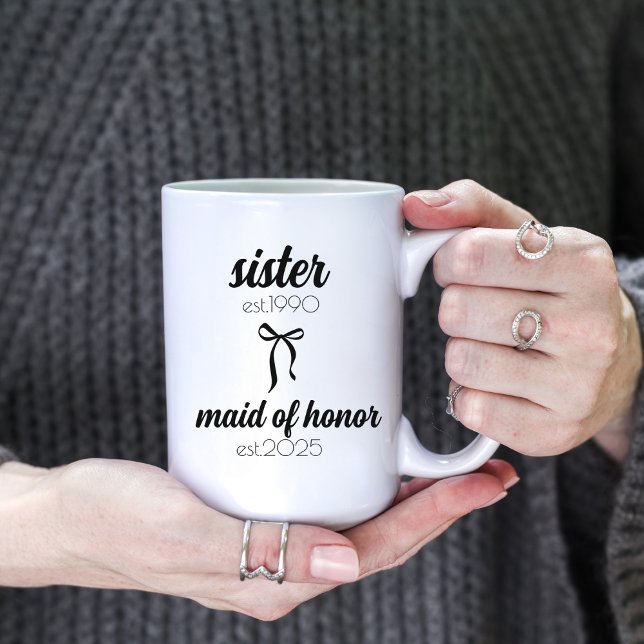 Mug Cadeau de mariage de soeur, Proposition de demoise (Créateur téléchargé)