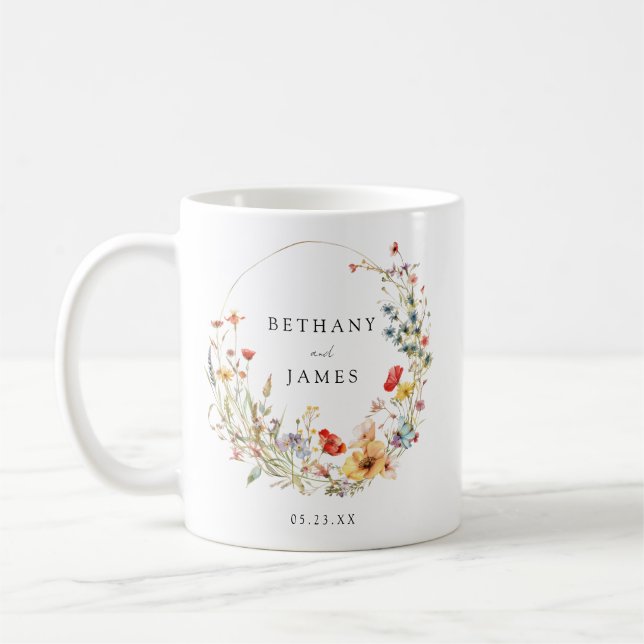 Mug Cadeau de mariage Fleur sauvage de conte de fées (Gauche)