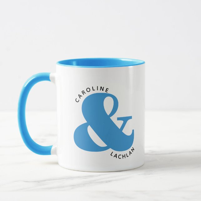 Mug Cadeau de mariage personnalisé à deux tons pour co (Gauche)