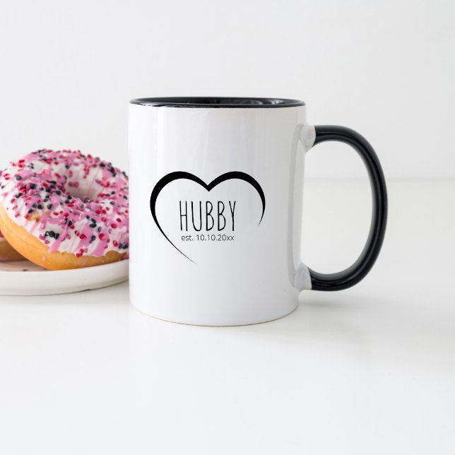 Mug Cadeau de mariage simple moderne pour mari établi  (Créateur téléchargé)