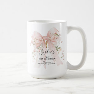 Mug Cadeau de marraine Première Communion Rose Roseaux