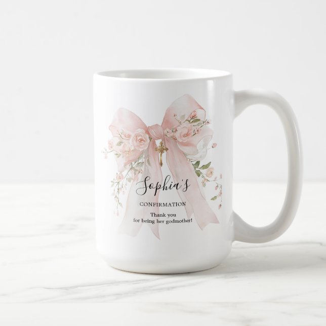Mug Cadeau de marraine Première Confirmation Roseaux à (Droite)
