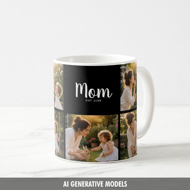 Mug Cadeau de mémoire photo de maman établi (Mom Established Three Photo Memory Gift Coffee Mug)