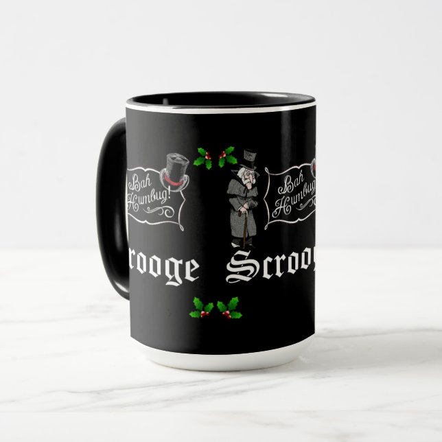 Mug Cadeau de Noël "Bah Humbug!" de SCROOGE (Devant gauche)