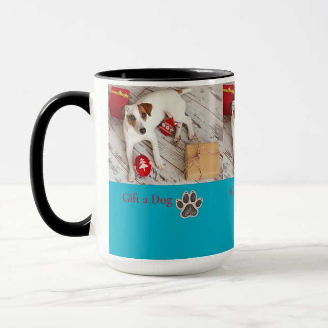 Mug Cadeau de Noël Chien Mignon (Gauche)