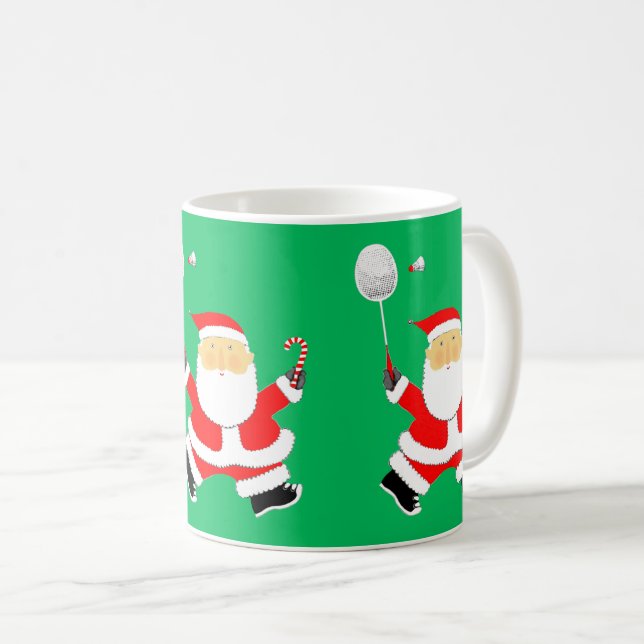 Mug Cadeau de Noël de Badminton (Devant droit)