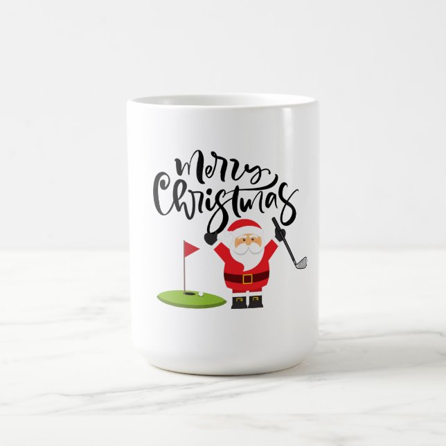 Mug Cadeau de Noël de golf avec Père Noël Golfer au dr (Centre)