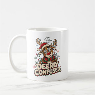 Mug Cadeau de Noël de renne drôlement confus