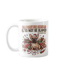 Cadeau de Noël drôle de café pour bouledogue franç