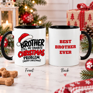 Mug Cadeau de Noël drôle pour frère humouristique