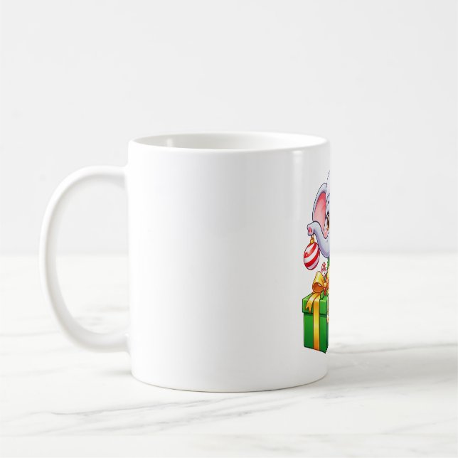 Mug Cadeau de Noël Éléphant Festif (Gauche)