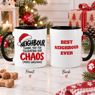Mug Cadeau de Noël humoristique pour voisin drôle