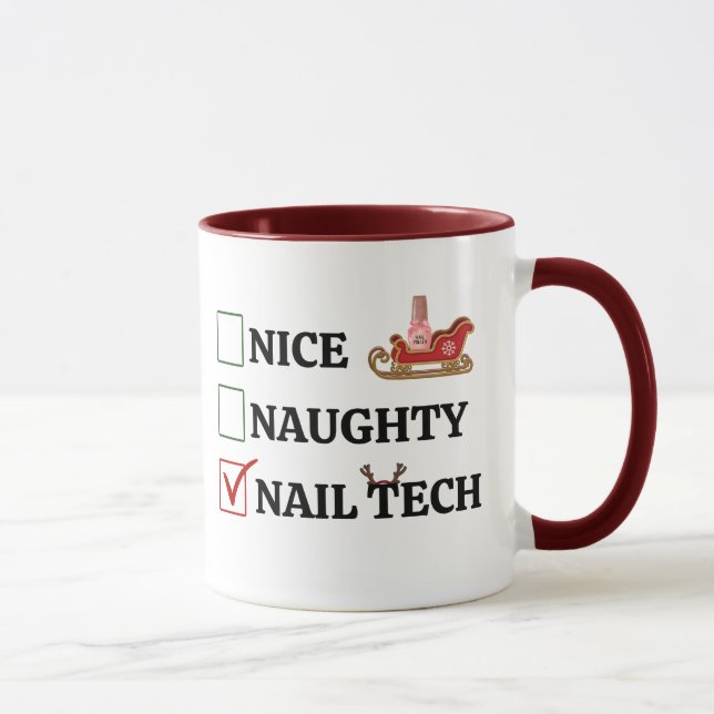 Mug Cadeau de Noël Nail Tech (Droite)