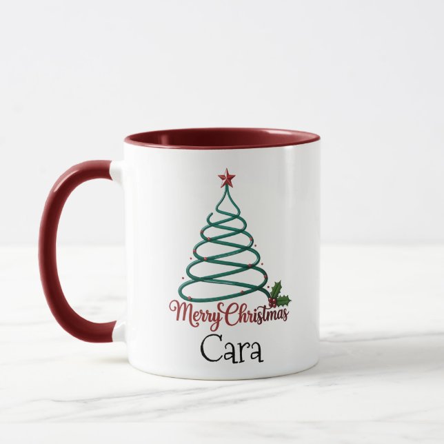 Mug Cadeau de Noël personnalisé avec nom pour  (Gauche)