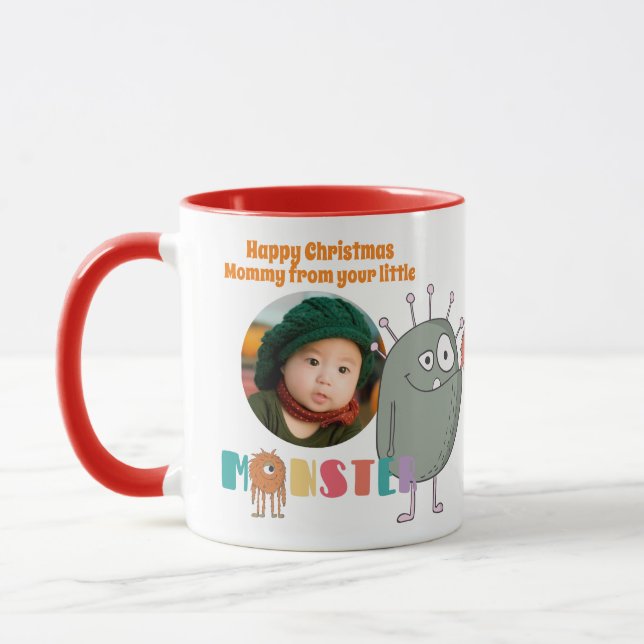 Mug Cadeau de Noël PHOTO MAMAN Enfants Mignons Drôles  (Gauche)