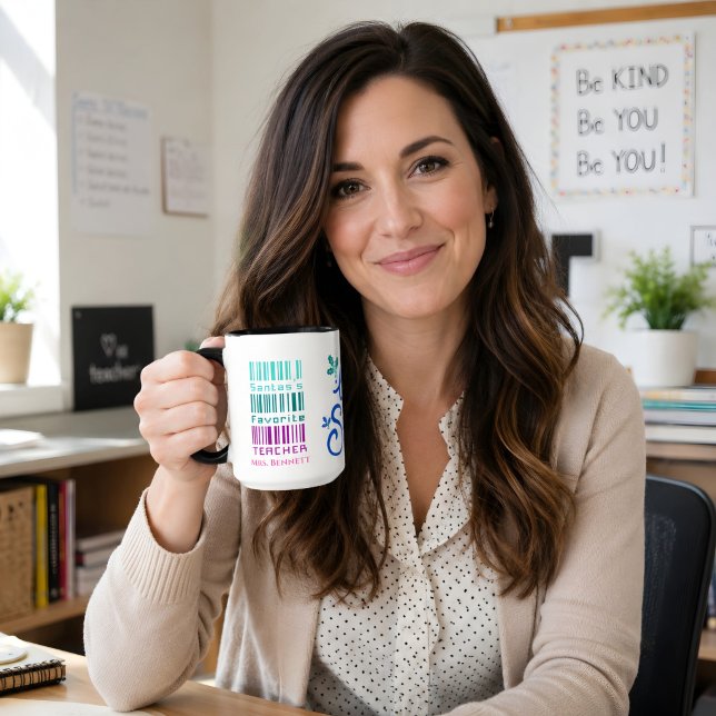 Mug Cadeau de Noël pour enseignant avec nom personnali (Teacher coffee mug gift. )