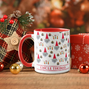 Mug Cadeau de Noël pour oncle, motif gnome et renne