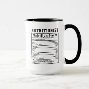 Mug Cadeau de nutritionniste drôle Faits nutritionnels