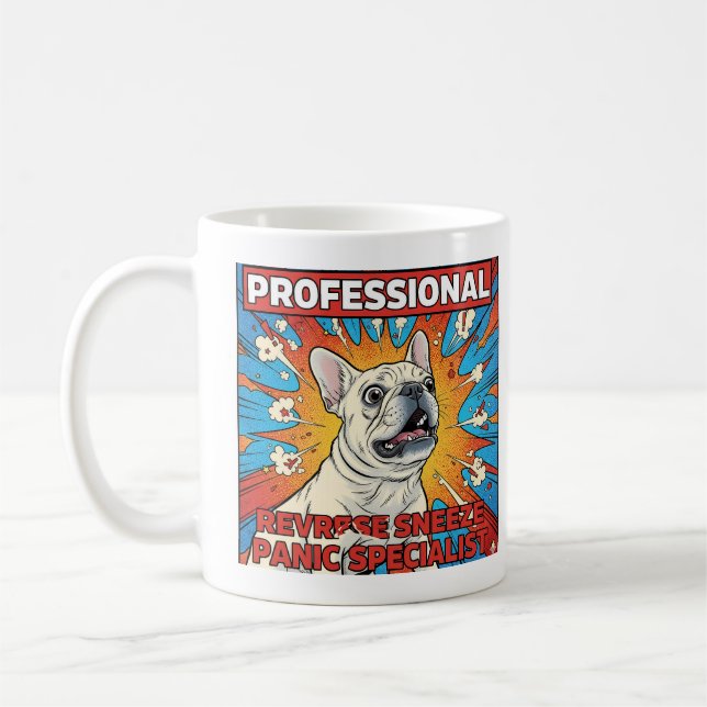 Mug Cadeau de panique de reniflement inversé Frenchie  (Gauche)