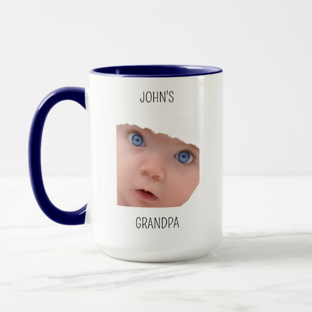 Mug Cadeau de papa avec visage de bébé pour l'annivers (Gauche)