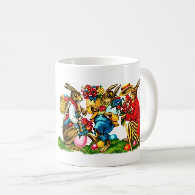 Mug Cadeau de Pâques Bunnies vintages (Devant droit)