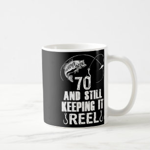 Mug Cadeau de pêche pour 70 ans pêcheur âgé de 70 ans