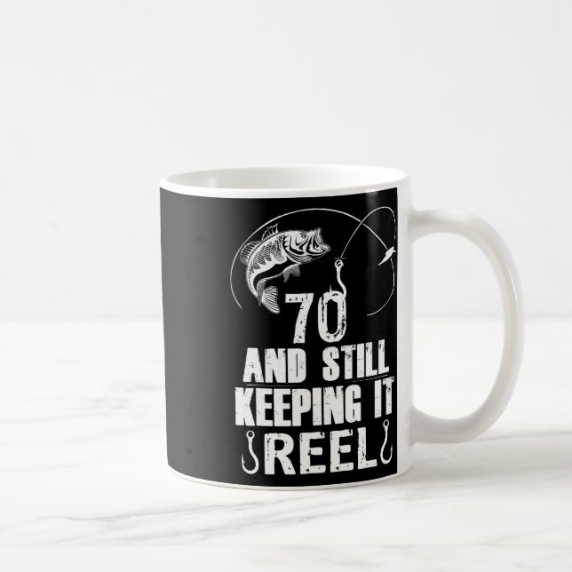 Mug Cadeau de pêche pour 70 ans pêcheur âgé de 70 ans (Droite)
